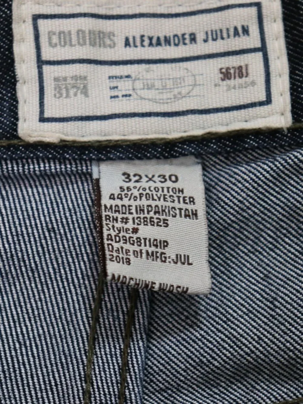 Colours Alexander Julian Mens Jeans 32x*30 Medium Wash Relaxed Straight Denim